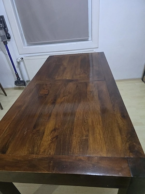 Holztisch und -bank Bild 4