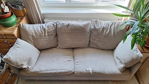 Couch 180x90 mit Leinenbezug Bild 3