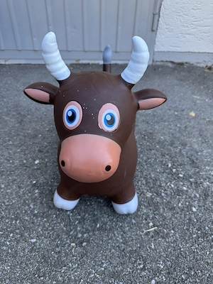 Hüpftier Kuh   Stier, braun Bild 2