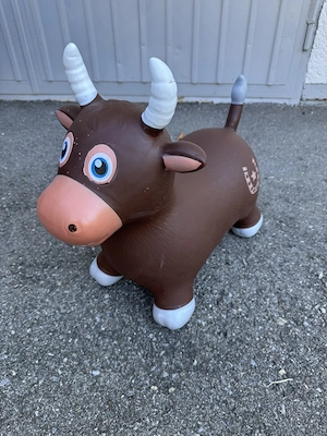 Hüpftier Kuh   Stier, braun