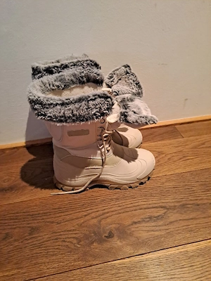 Beige Winterstiefel mit Kunstfell Damen Kinder Bild 4