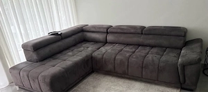 Ecksofa hellgrau mit Schlafunktion Bild 2