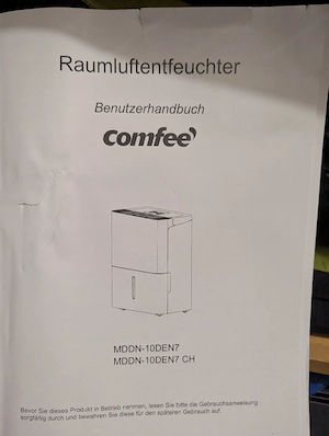 Raumluftentfeuchter Marke Comfee Bild 3
