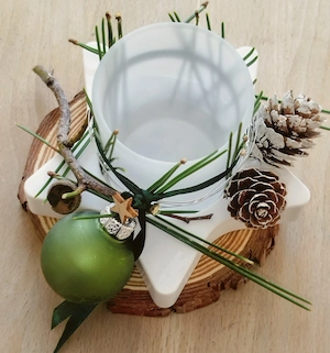 Deko Weihnachten für Kerze oder Teelicht  Bild 2