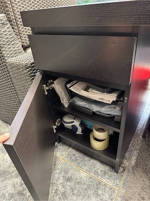 Malm Schreibtisch mit Kasten und Schublade Bild 2