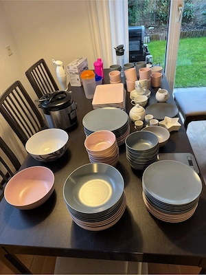 Ikea Geschirr Dinera 6x rosa, 6x graublau Bild 2