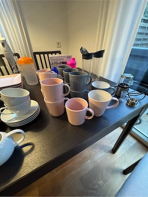 Ikea Geschirr Dinera 6x rosa, 6x graublau Bild 5