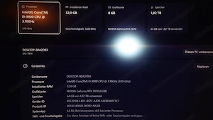 Gamer PC - Intel Core i9 9900 - 32GB DDR4 3200 MHz - Asus RTX 3070 8GB - 2X1 TB SSD !! - Windows 11  Bild 4