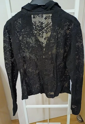 Bluse schwarz Spitzenstoff Bild 2